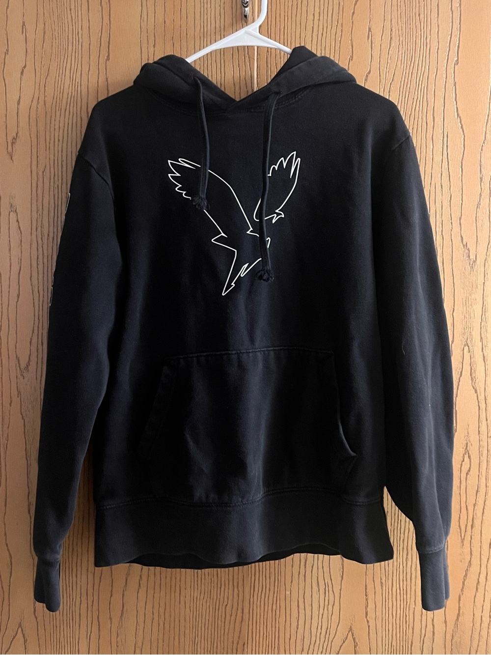 American Eagle Mens Hoodie Black Sweatshirt Size Medium